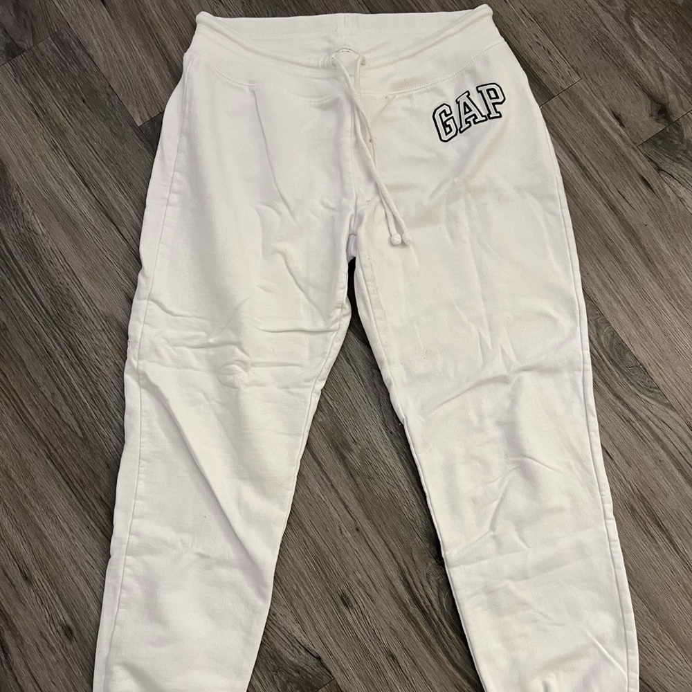 White Gap Joggers with Blue Lining